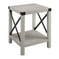 Farmhouse Metal X Table With Lower Shelf - Furniture Home Direct