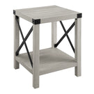 Farmhouse Metal X Table With Lower Shelf - Furniture Home Direct