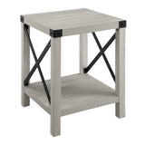 Farmhouse Metal X Table With Lower Shelf - Furniture Home Direct