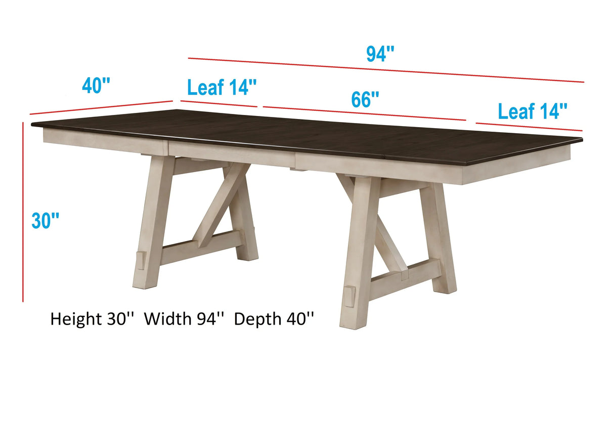 Dining Set Extendable Table with 6 Upholstered Chairs Cream - Furniture Home Direct