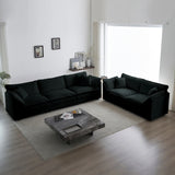Modern Chenille 3 Piece Living Room Set - Black - Furniture Home Direct
