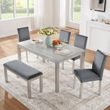 Dining Table Set, Table With A Rectangular Table And Upholstered Chairs - Furniture Home Direct