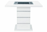 Dining Set Contemporary Rubber Wood Table Chairs White - Furniture Home Direct
