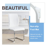 Dining Chairs Set Modern PU Upholstered Chrome White - Furniture Home Direct