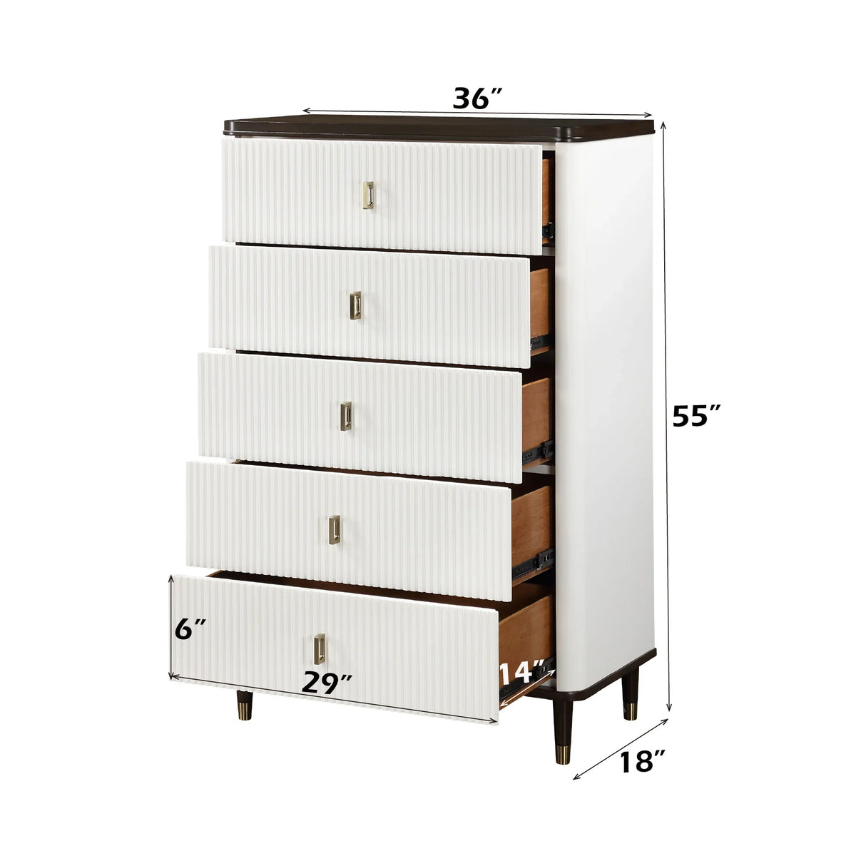 Bedroom Set Modern Wood Finish With Dark Tops White - Furniture Home Direct