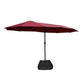 Double- Sided Outdoor Market Umbrella With Lights And Base - Furniture Home Direct