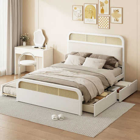 Platform Bed With Trundle And 2 Drawers - Furniture Home Direct