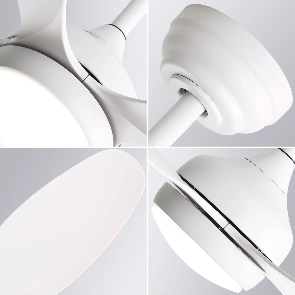 42" Ceiling Fan With Light And Remote Cotnrol 6 Speeds DC Reversible Motor - White - Furniture Home Direct