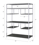 Vonara - Bookshelf - Chrome / Gray / Oak - Furniture Home Direct