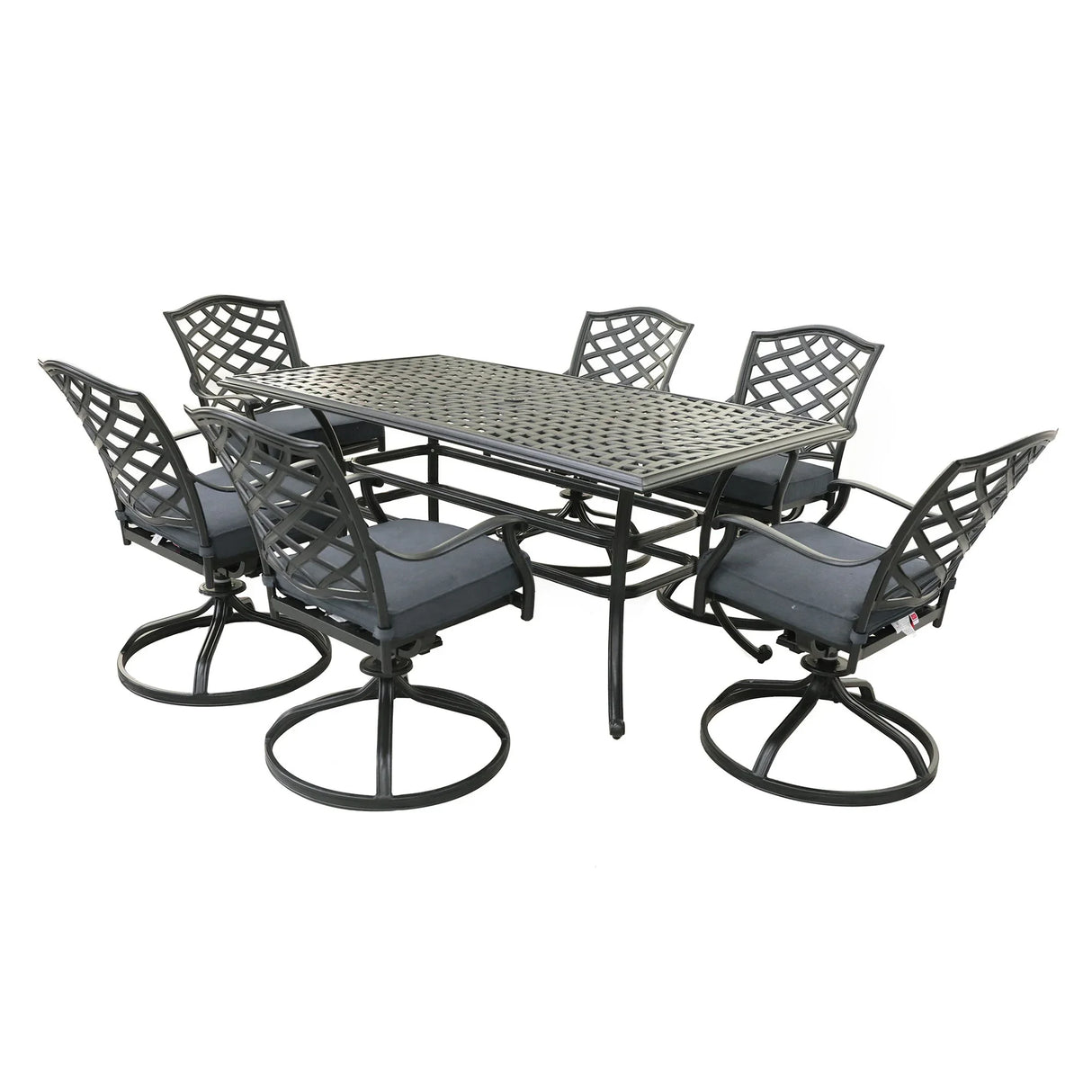 Rectangular Aluminum Dining Set With Cushions - Furniture Home Direct
