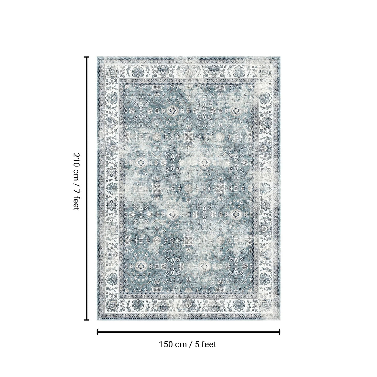 Toucan - Washable Non - Slip Area Rug, Elegant Design - Silver - Furniture Home Direct