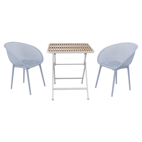 2-Piece All-Weather Lounge Chair Set with Folding Table