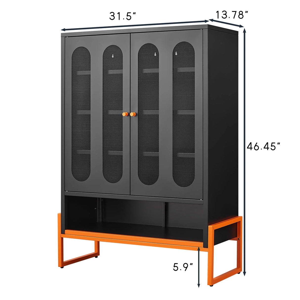 Modern Metal Shoe Cabinet With DoublebSided Mesh Doors And Adjustable Partitions - Furniture Home Direct