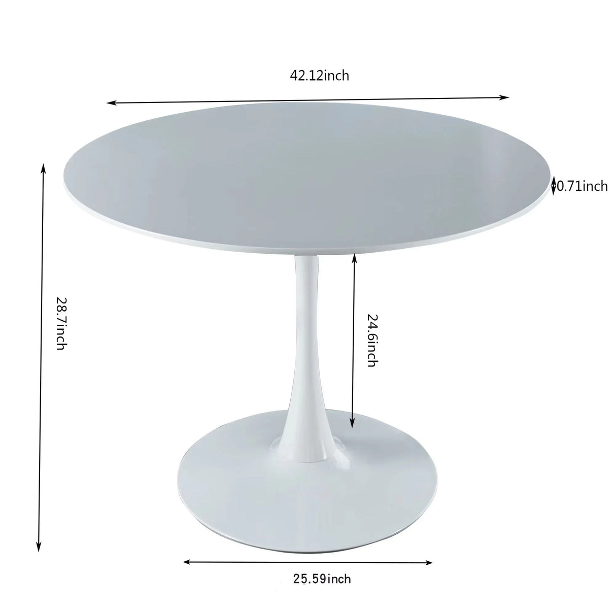 Tulip Table Mid-Century Dining Table With Round MDF Table Top, Pedestal Dining Table, End Table Leisure Coffee Table - Furniture Home Direct
