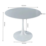 Tulip Table Mid-Century Dining Table With Round MDF Table Top, Pedestal Dining Table, End Table Leisure Coffee Table - Furniture Home Direct