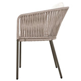 7 Piece All-Weather Patio Dining Set with Acacia Wood Tabletop and Metal Frame - Beige - Furniture Home Direct