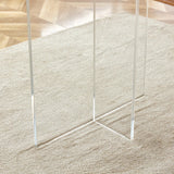 Dining Table With Wooden Top And Clear Acrylic Legs Natural - Furniture Home Direct
