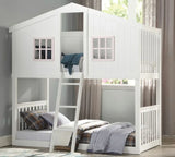 Rohan - Twin / Twin Bunk Bed - Pink / White - Furniture Home Direct