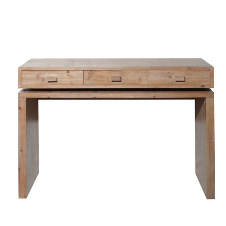 Rustic Wood Console Table With 3 Drawers Entryway Table For Hallway, Foyer, Or Office - Natural / Natural & Light Brown / Natural Wood / Natural Wood Wash / Natural / Rustic - Furniture Home Direct
