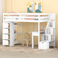 Loft Bed With Storage Drawers, Desk And Stairs With Shelves - Furniture Home Direct