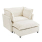 Modern Cozy Upholstered Armchair Sofa With Movable Ottoman - Furniture Home Direct