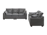 2 Piece Living Room Set Including Sofa and Love seat with Pillows - Grey - Furniture Home Direct