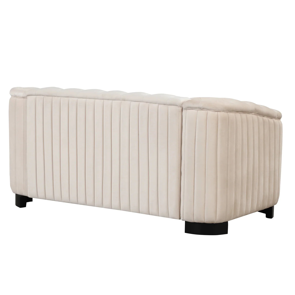 Modern 3-Piece Velvet Upholstered Living Room Set Including Sofa, Love Seat and Chair, Beige - Furniture Home Direct