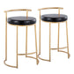 Fuji - Round Contemporary Fixed Height Counter Stool (Set of 2) - Furniture Home Direct