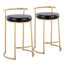 Fuji - Round Contemporary Fixed Height Counter Stool (Set of 2) - Furniture Home Direct