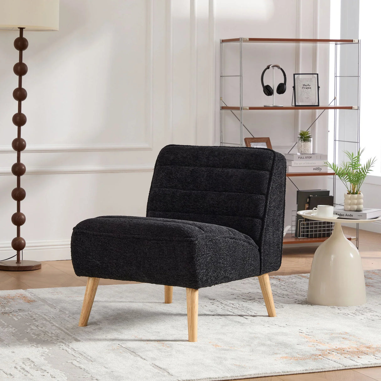 Upholstered Armless Accent Chair - Furniture Home Direct