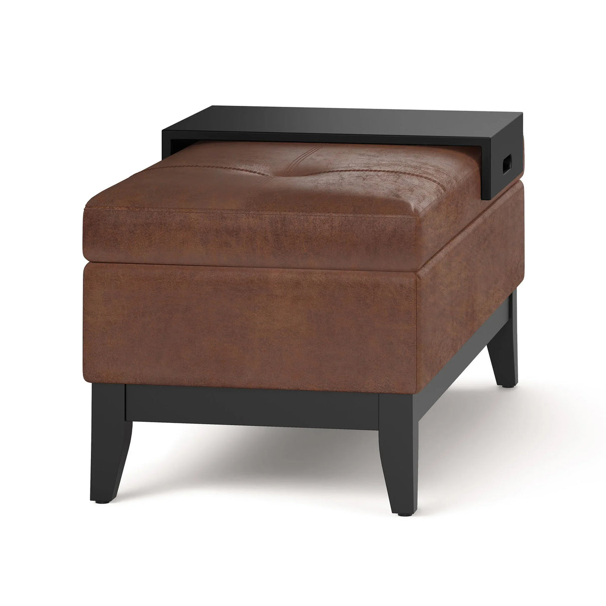 Oregon - Contemporary Storage Ottoman Bench With Tray - Furniture Home Direct