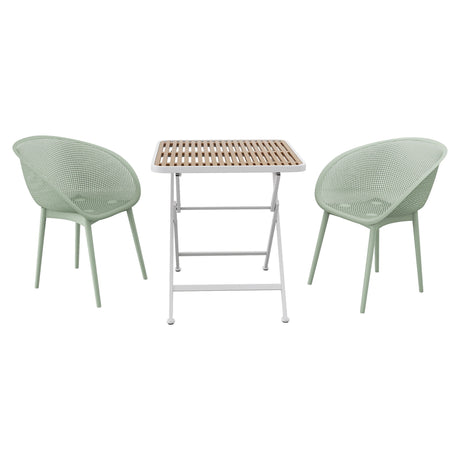 2-Piece All-Weather Lounge Chair Set with Folding Table