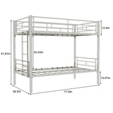 Metal Bunk Bed For Kids, Convertible Bedframe With Ladders & Guardrail - Furniture Home Direct