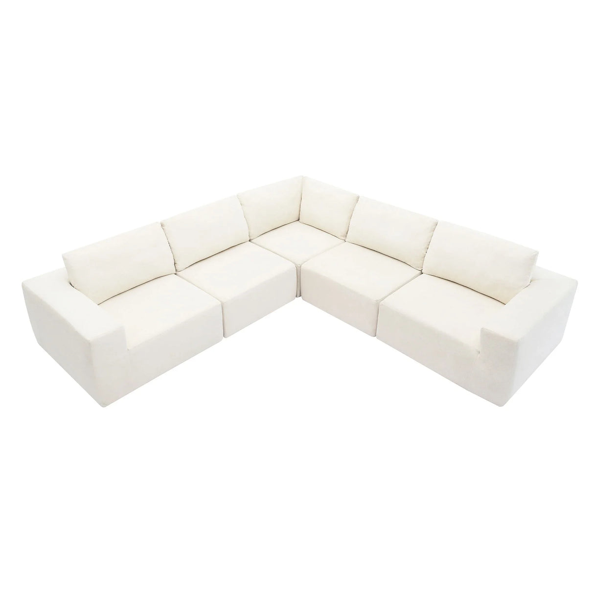 Modular L Shaped Sectional Sofa, Luxury Floor Couch Set, Upholstered Indoor Furniture, Foam - Filled Sleeper Sofa Bed For Living Room, Bedroom, 5 Pieces Free Combination - Furniture Home Direct
