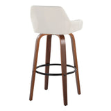 Daniella - Contemporary Fixed Height, Barstool & Swivel And Round Footrest (Set of 2) - Furniture Home Direct