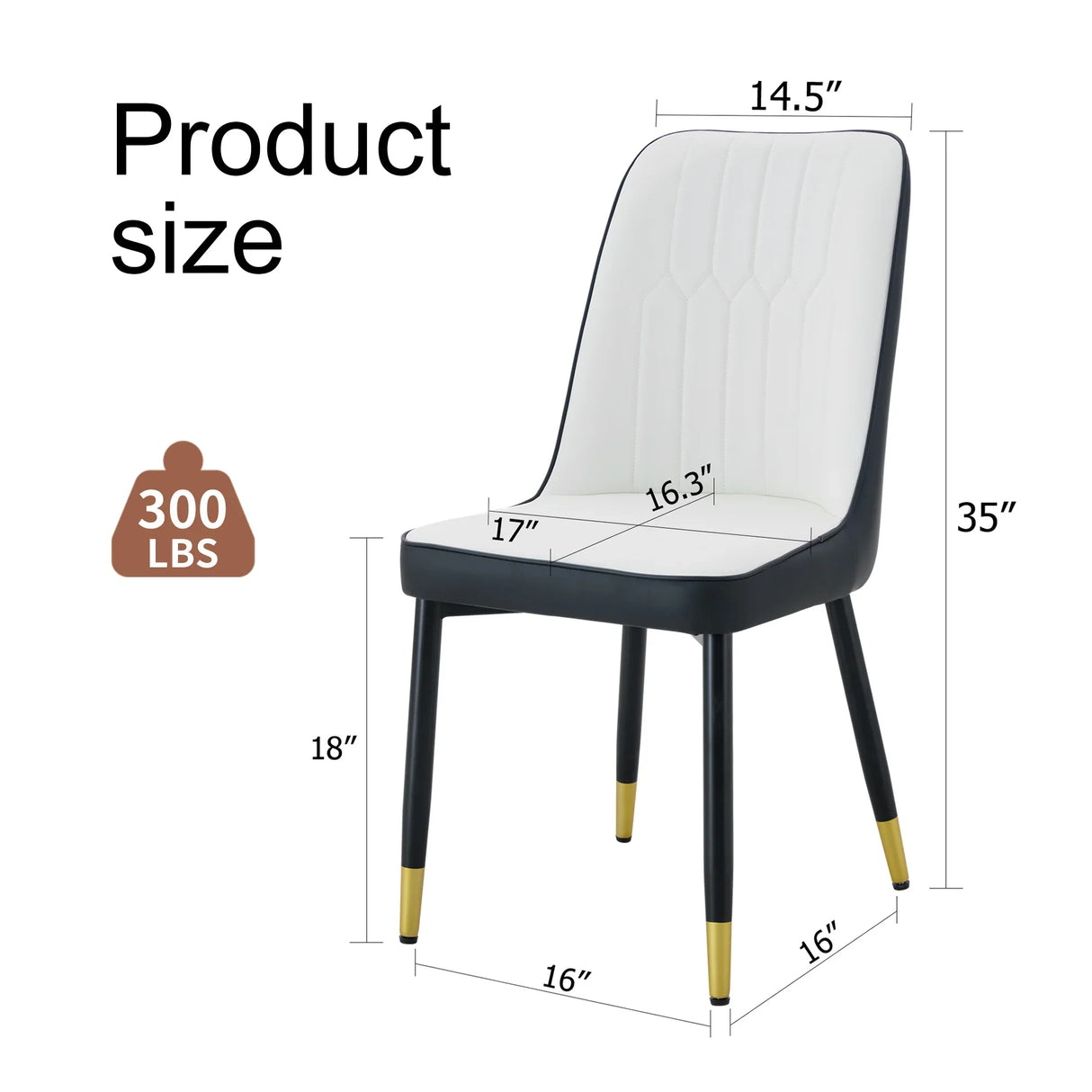 Dining Chairs Modern Two Tone Set of 4 White and Black - Furniture Home Direct