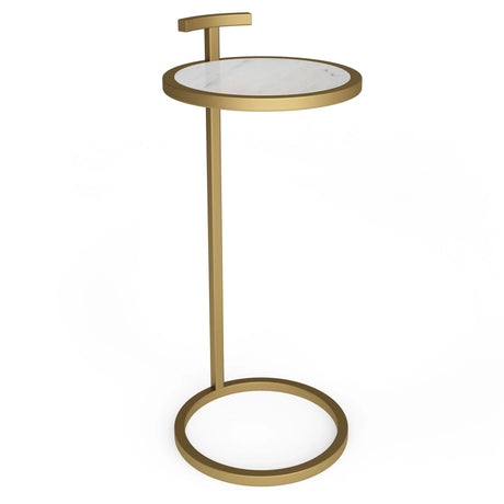 Brook - C Side Table - White / Gold - Furniture Home Direct
