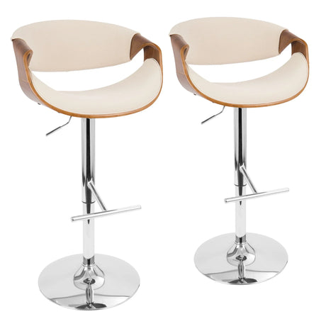 Curvo - Mid Century Modern Adjustable Barstool With Swivel With Straight T Footrest - Furniture Home Direct