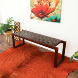 Christina - Leather Bench - Cognac / Dark Brown / Tan - Furniture Home Direct