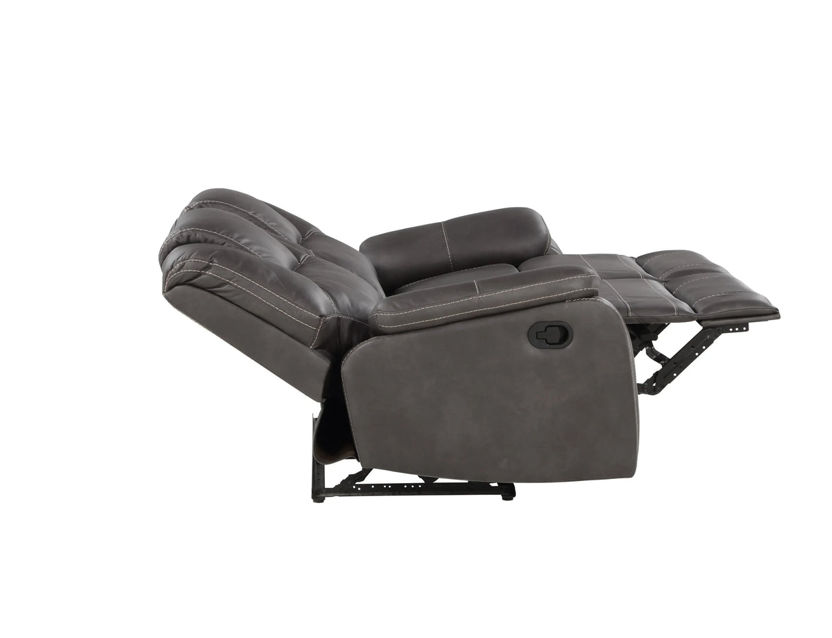 Katrine - 3 Piece Reclining Living Room Set - Charcoal - Furniture Home Direct