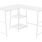 Computer Desk, Home Office, Corner, Storage Shelves, L Shape, Work, Laptop, Contemporary, Modern - White Base - Furniture Home Direct