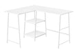 Computer Desk, Home Office, Corner, Storage Shelves, L Shape, Work, Laptop, Contemporary, Modern - White Base - Furniture Home Direct