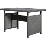 Outdoor Sectional With Side Tables, Tables and Sitting Ottoman- Gray - Furniture Home Direct