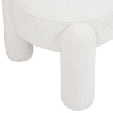 Hugo - Oval Fully Upholstered Bench - Milk Cream White - Furniture Home Direct