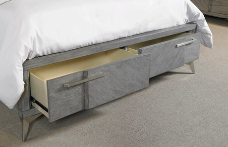 Storage Bed With Bookmatched Veneer - Furniture Home Direct