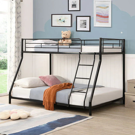Twin Over Full Metal Bunk Bed - Black - Furniture Home Direct