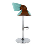 Curvo - Mid Century Modern Adjustable Barstool With Swivel With Rounded T Footrest (Set of 2) - Furniture Home Direct