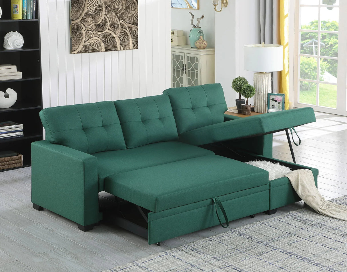Upholstered Pull Out Sectional Sofa With Chaise - Furniture Home Direct