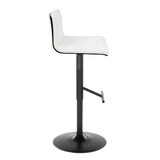 Mason - Contemporary Adjustable Barstool With Swivel With Straight T Footrest (Set of 2) - Furniture Home Direct