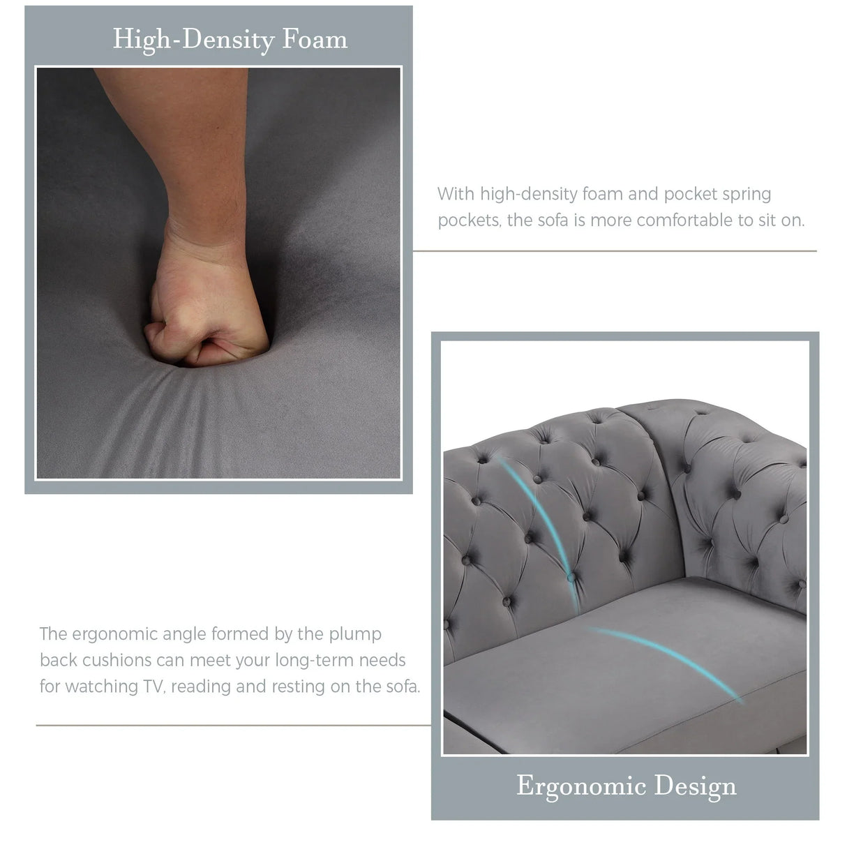 Upholstered 3 Piece Sofa Set With Legs - Furniture Home Direct